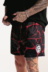 Marble Mesh Shorts Black/Red