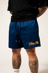 TANQ Embroidered Mesh Shorts Navy