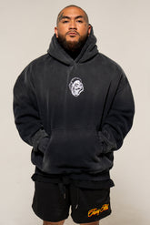Gorilla Head Vintage Hoodie Washed Black