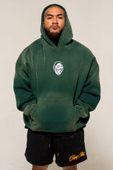 Gorilla Head Vintage Hoodie Washed Green