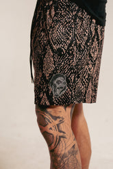 Snake Mesh Shorts Brown