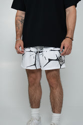 Marble Mesh Shorts White