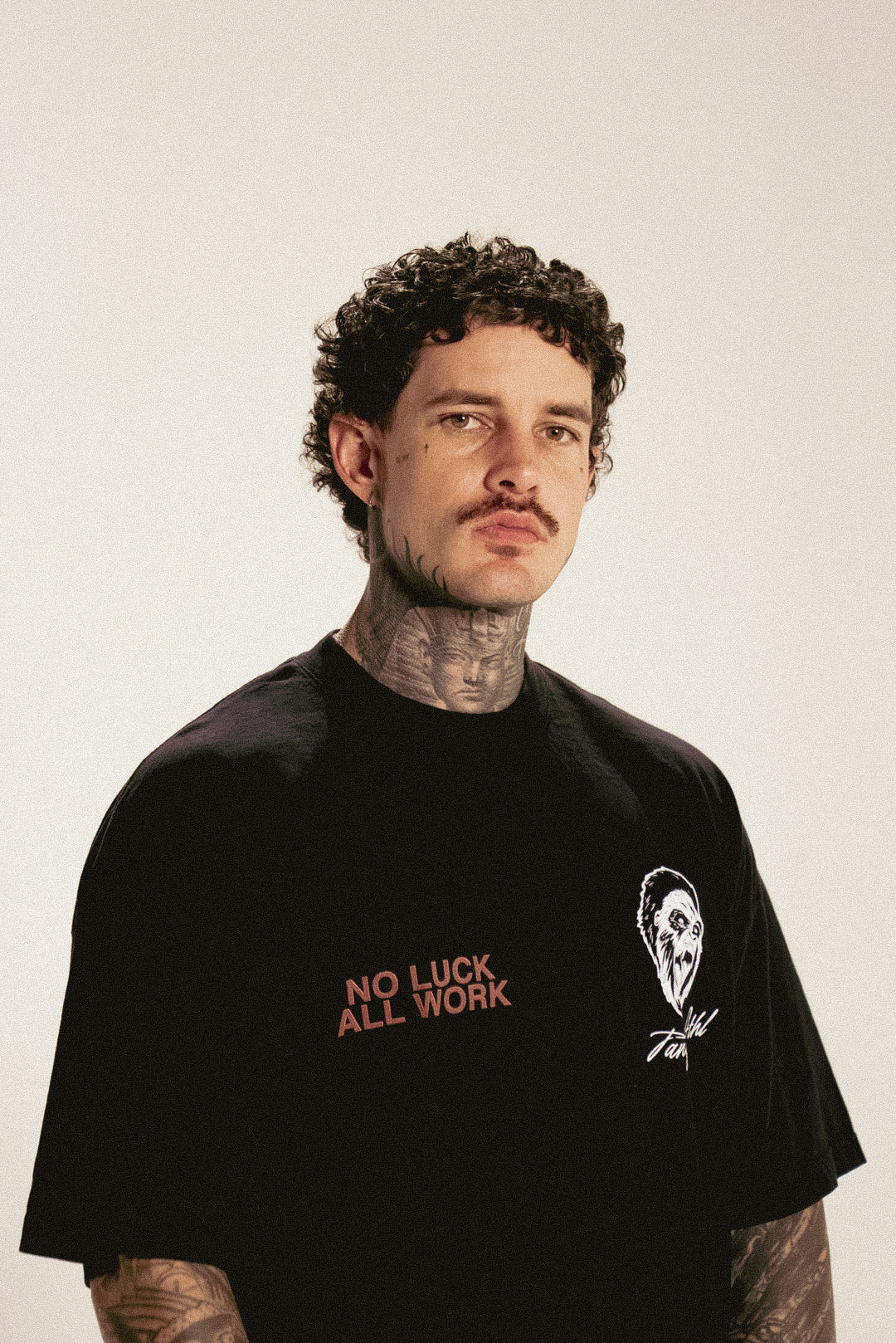 NO LUCK, ALL WORK TEE