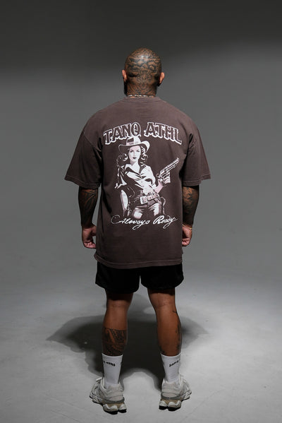 Cowgirl Tee - Brown/Pink