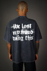 Lost My Mind Tee Washed Black/White