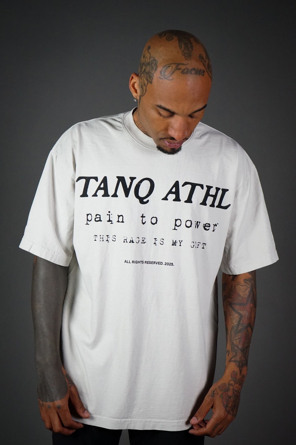 Pain To Power Tee Grey