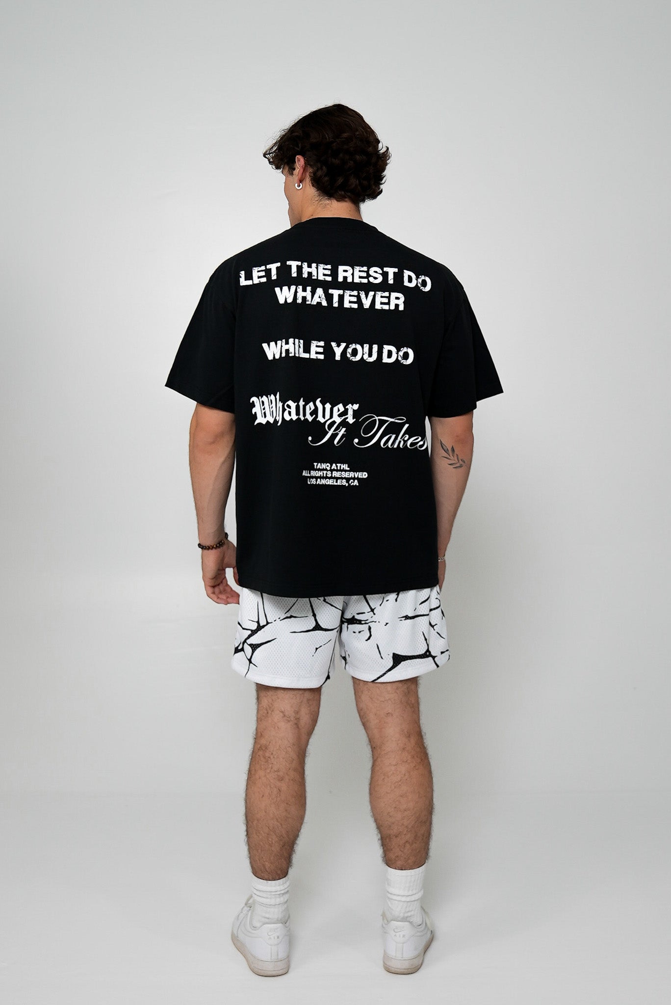 Marble Mesh Shorts White