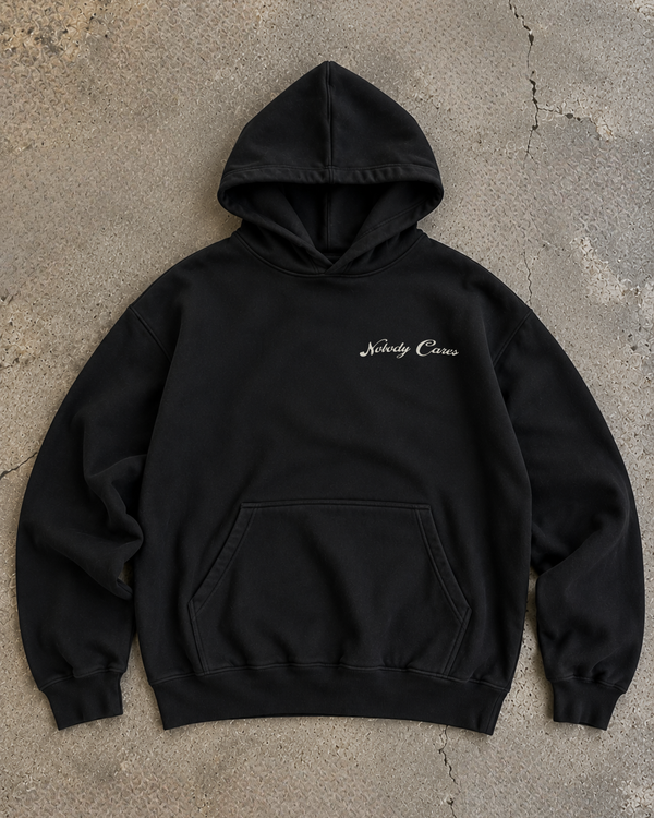 NOBODY CARES ARCH HOODIE BLACK