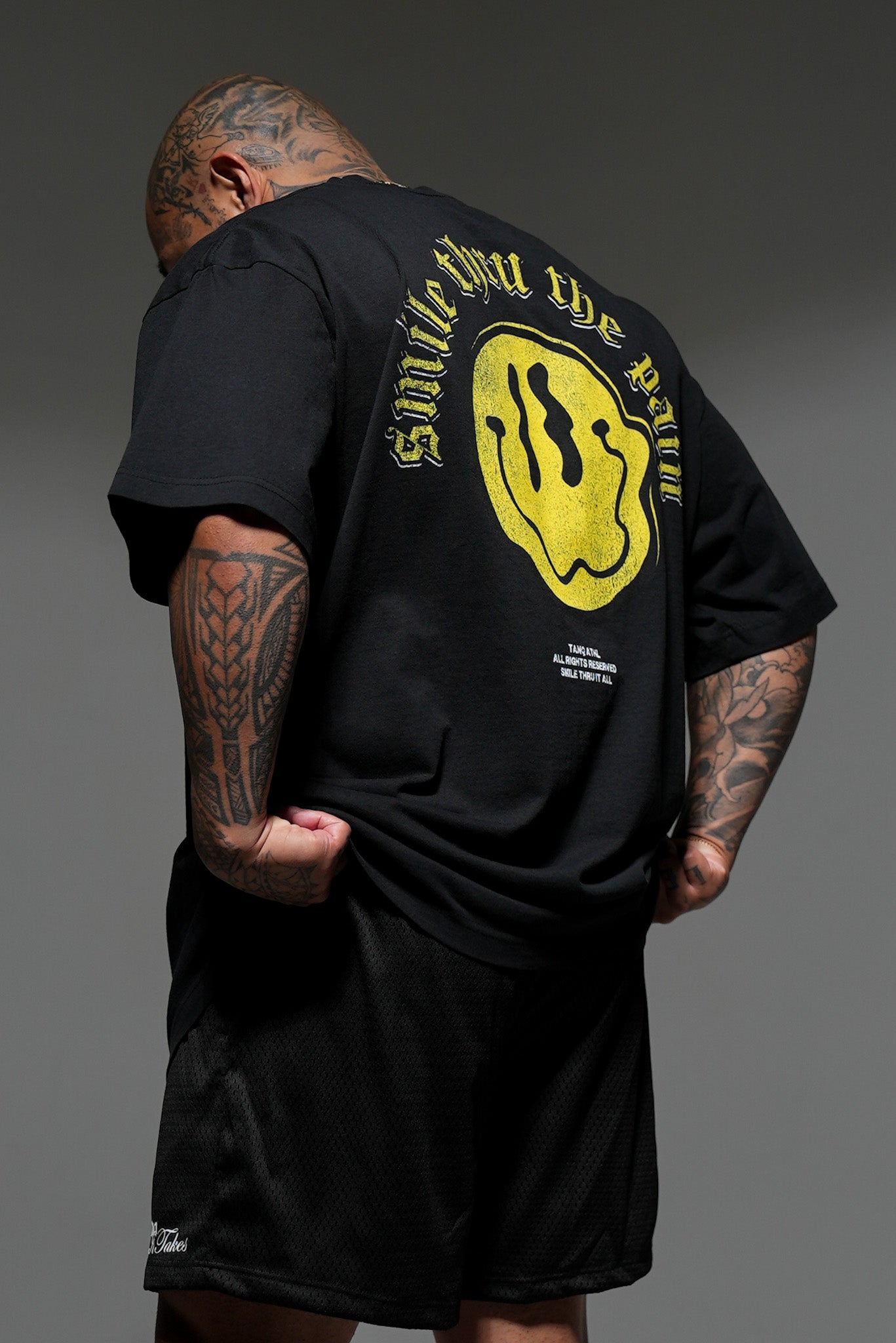 Smile Thru The Pain Tee - Black/Yellow