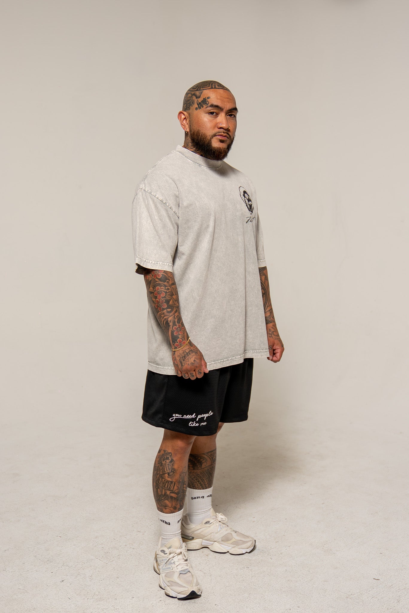 Classic Gorilla Head Tee Limestone Wash/Negative