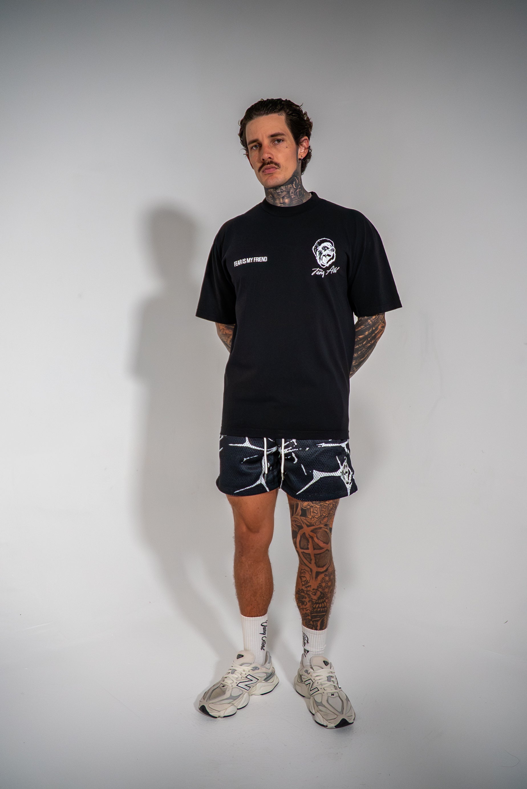 Marble Mesh Shorts Black