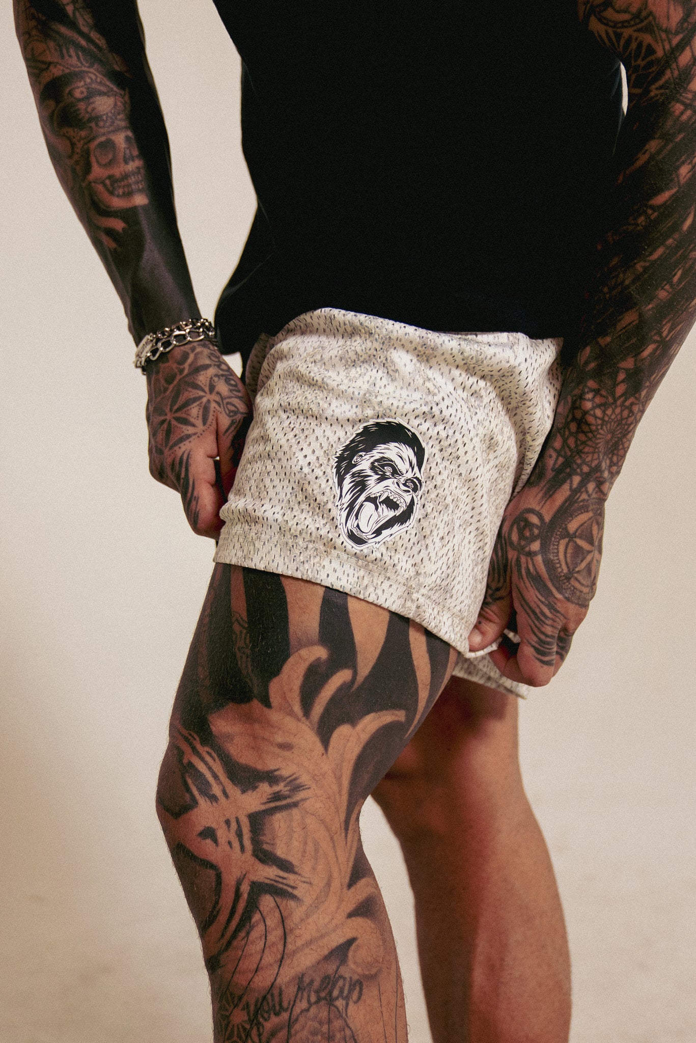 Snake Mesh Shorts Sand