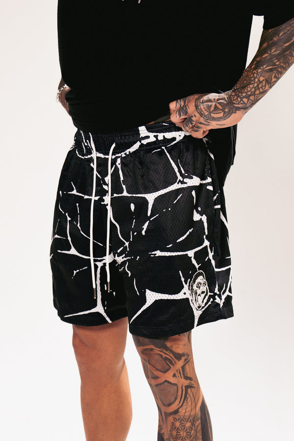 Marble Mesh Shorts Black/White