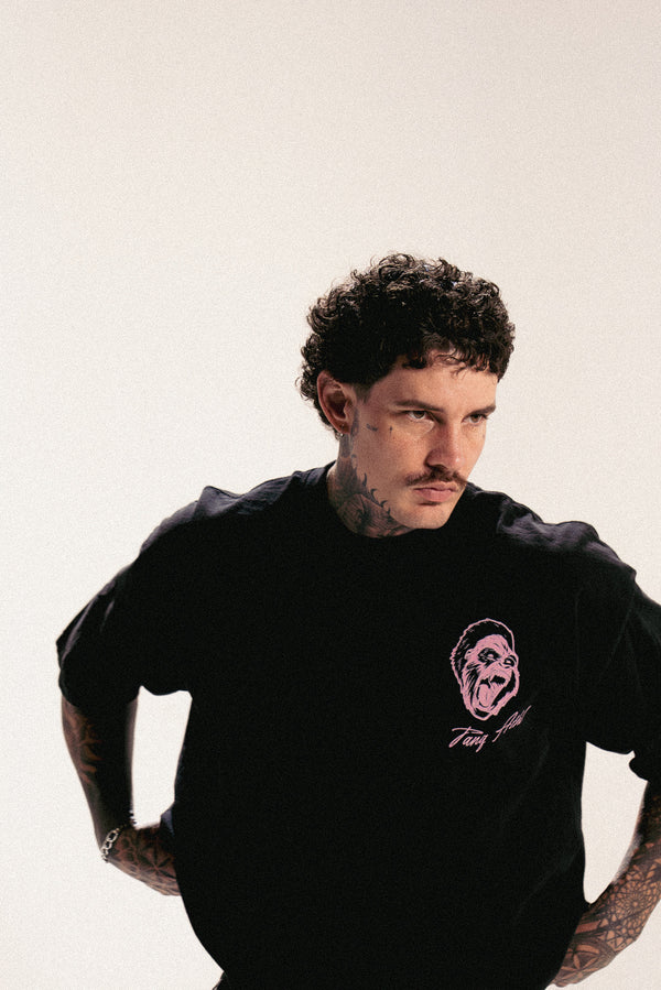CLASSIC GORILLA TEE BLACK/PINK