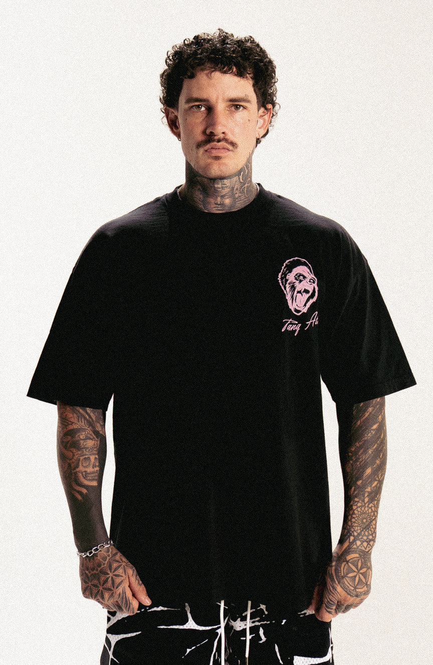 CLASSIC GORILLA TEE BLACK/PINK