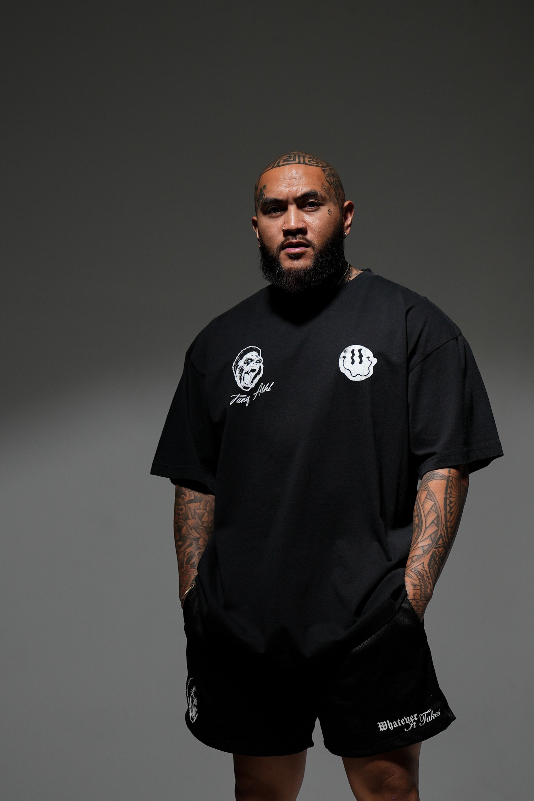 Smile Thru The Pain Tee - Black/Yellow