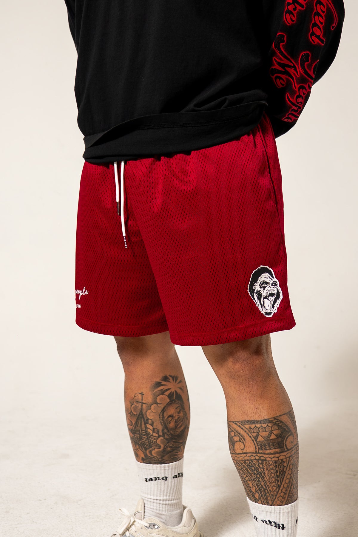 People Like Me Mesh Shorts Red