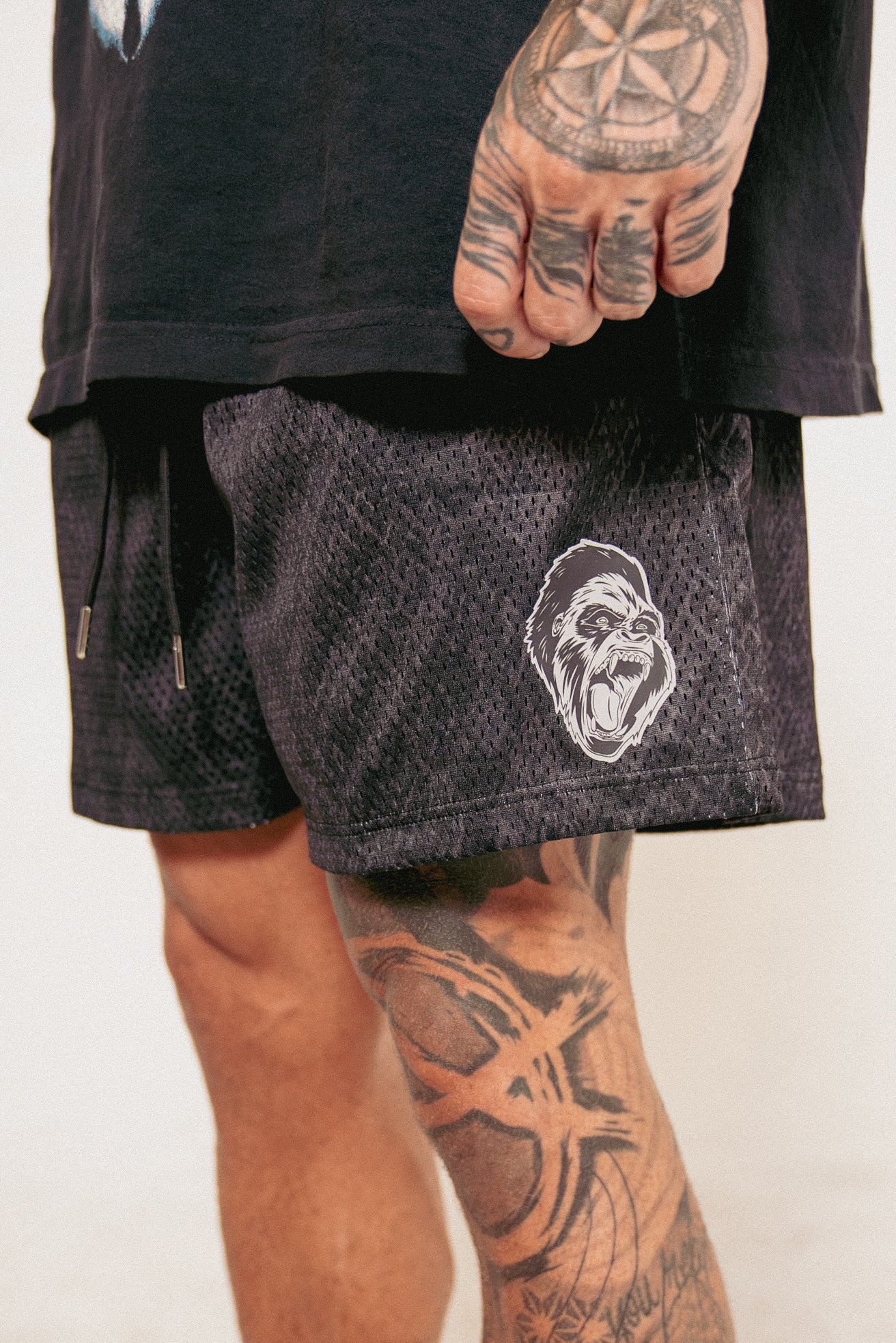 Snake Mesh Shorts Black