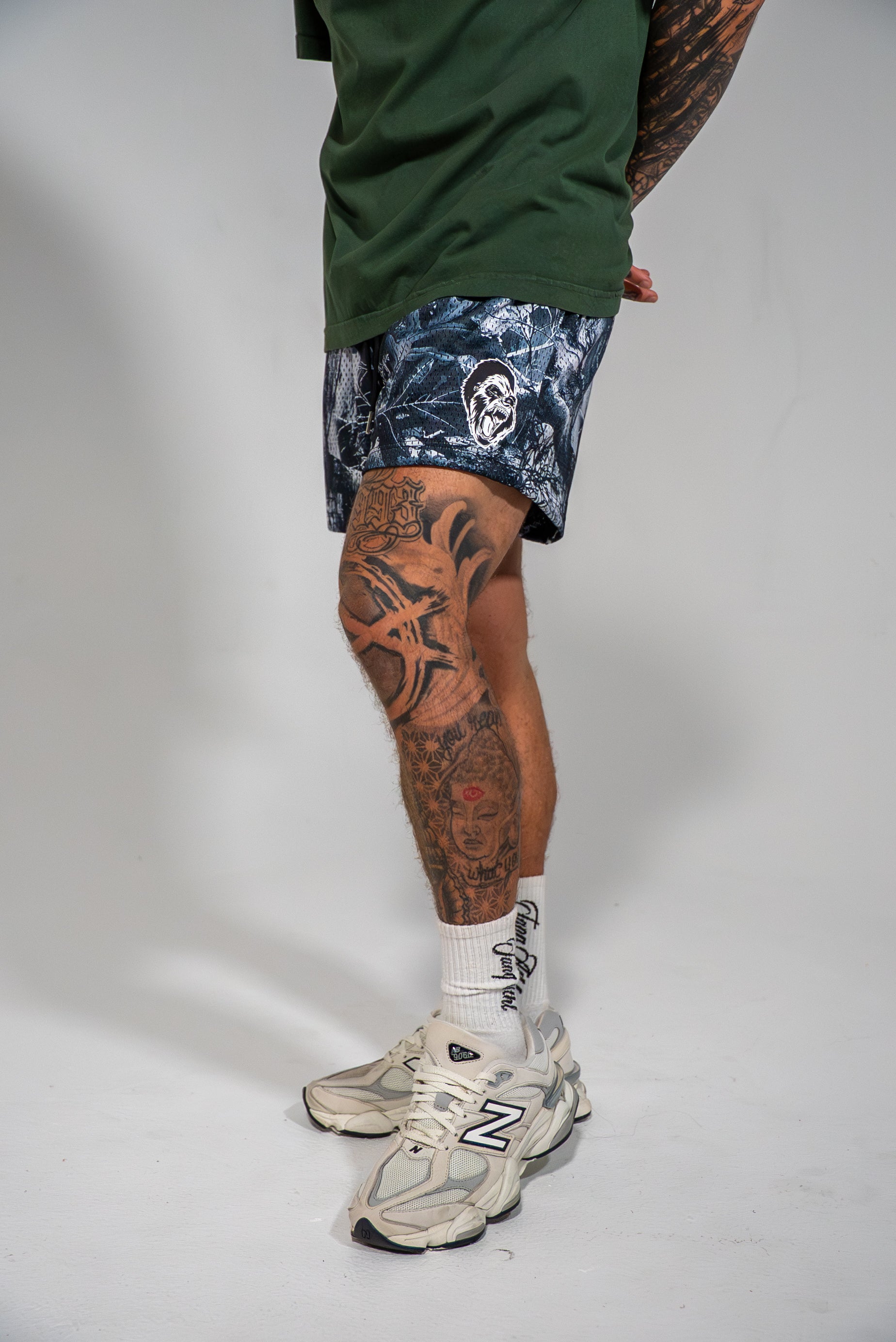 Camo Mesh Shorts Blue/Black/White