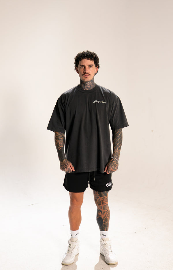 NOBODY CARES ARCH TEE VINTAGE CHARCOAL