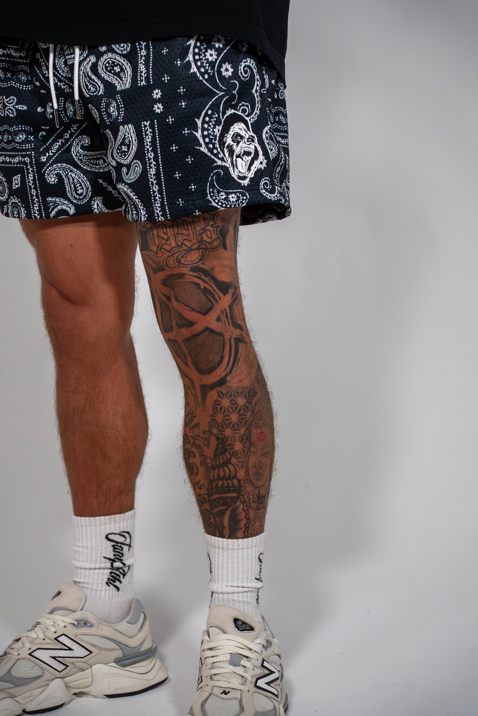 Bandana Mesh Shorts Black