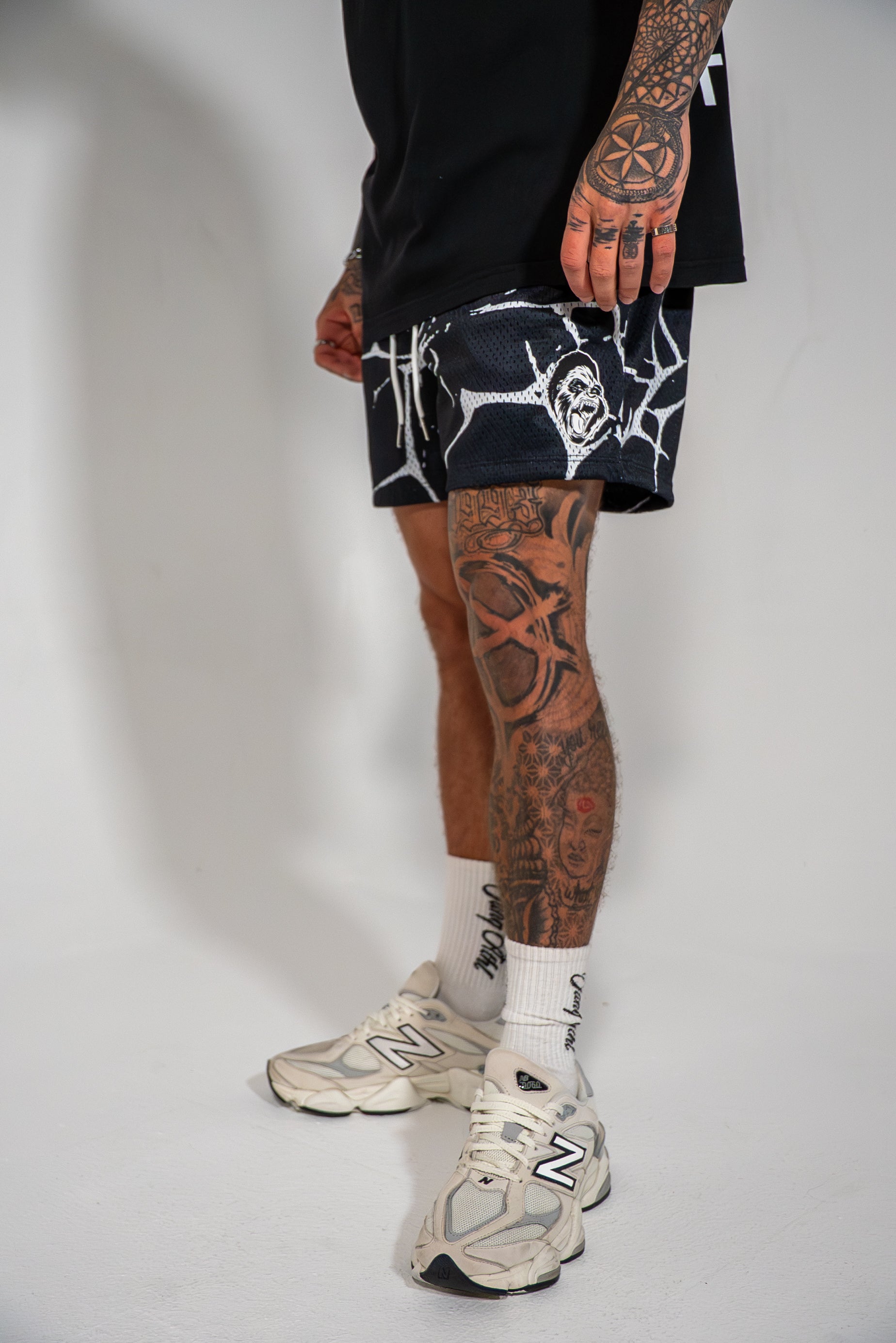 Marble Mesh Shorts Black
