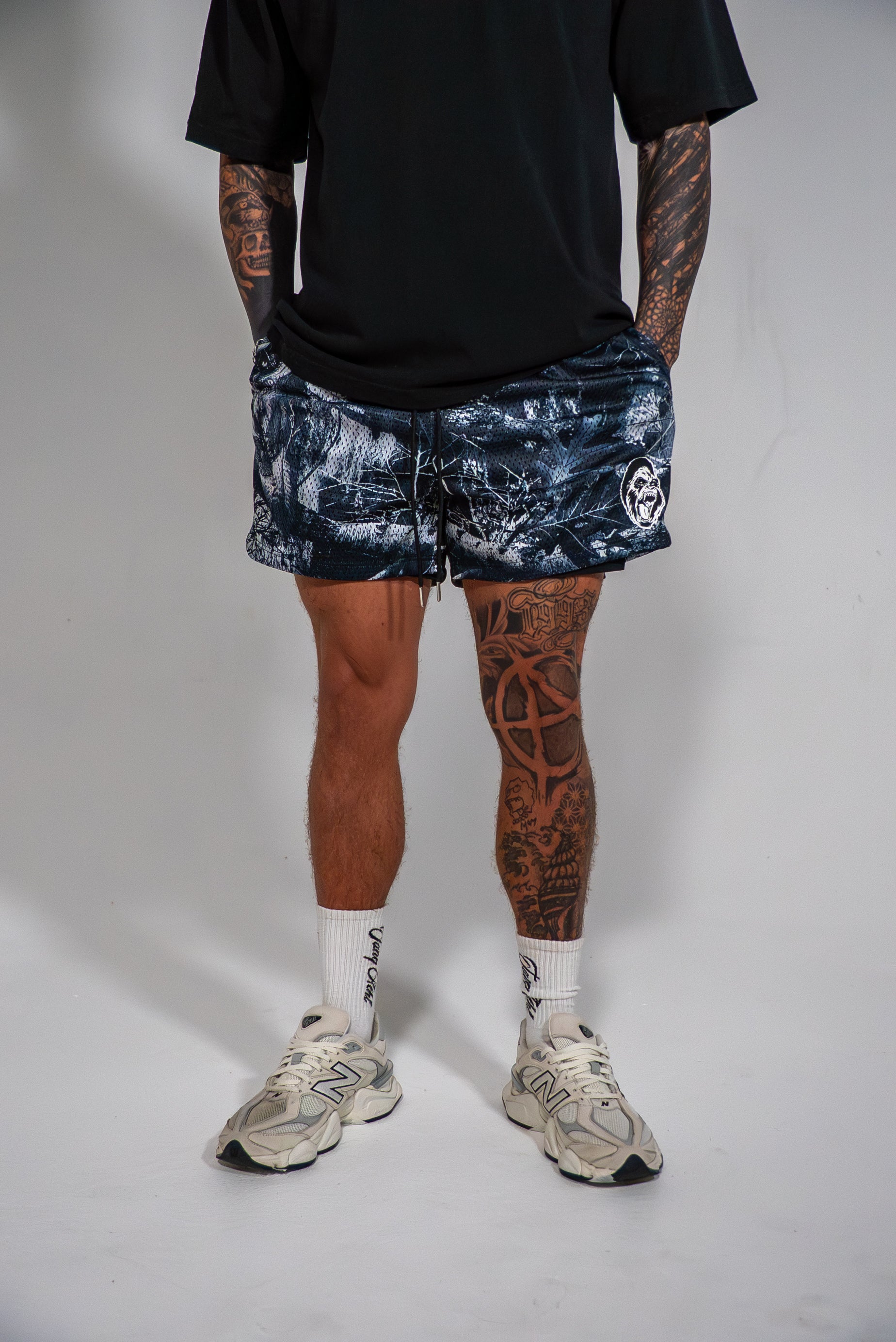 Camo Mesh Shorts Blue/Black/White
