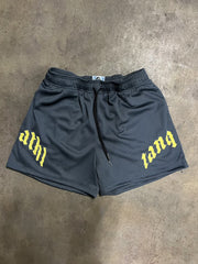 LMM Mesh Shorts Charcoal/Yellow