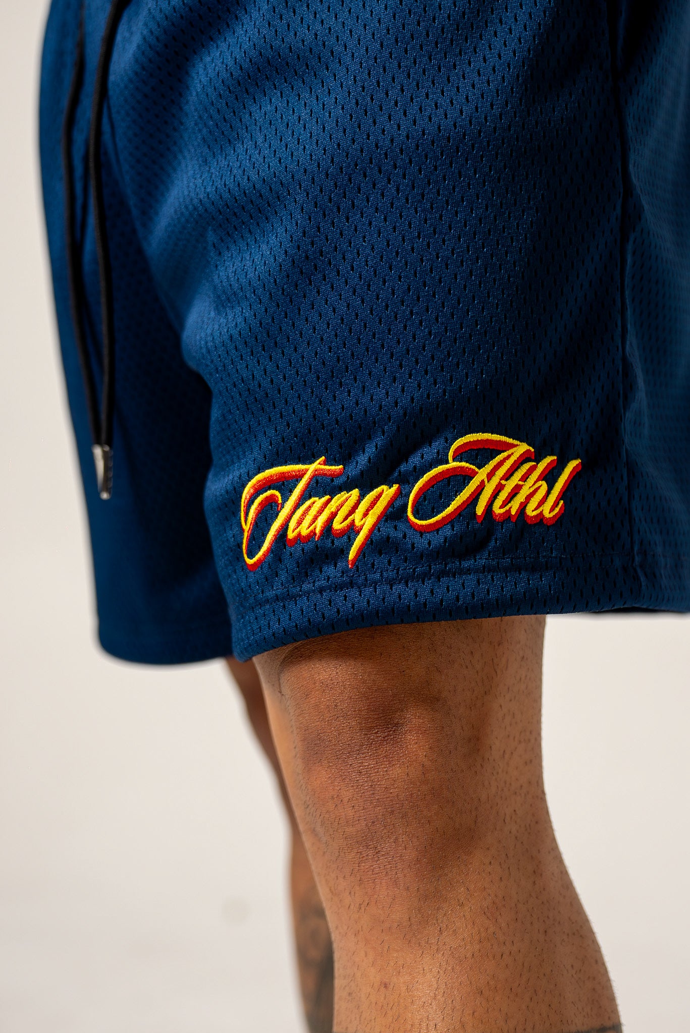 TANQ Embroidered Mesh Shorts Navy