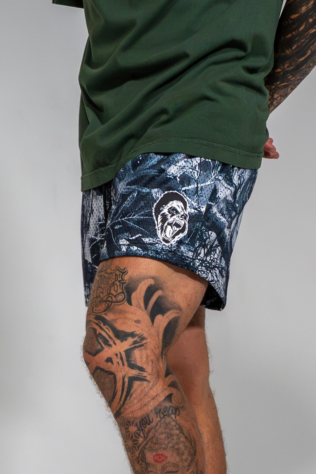 Camo Mesh Shorts Blue/Black/White