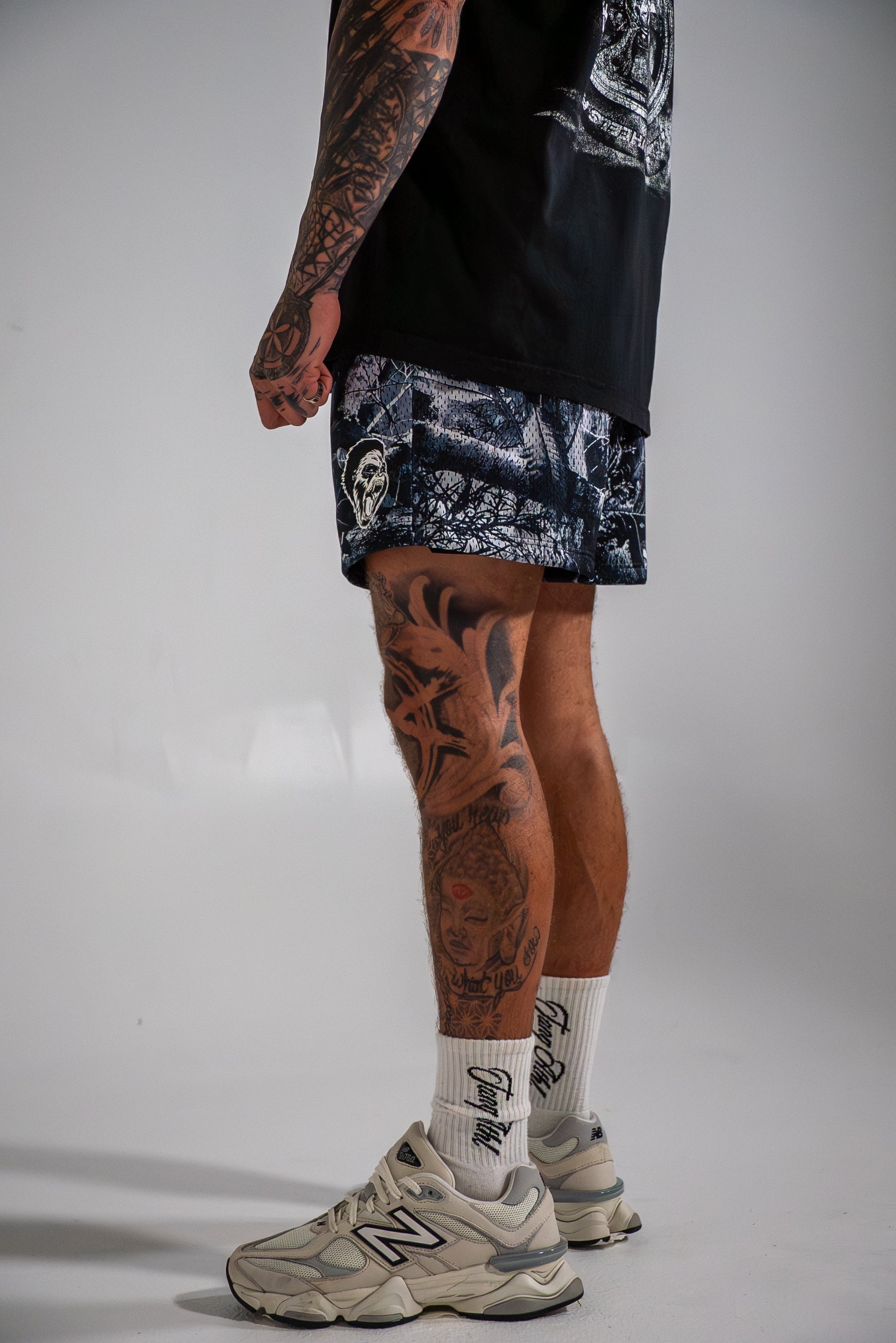 Camo Mesh Shorts Blue/Black/White