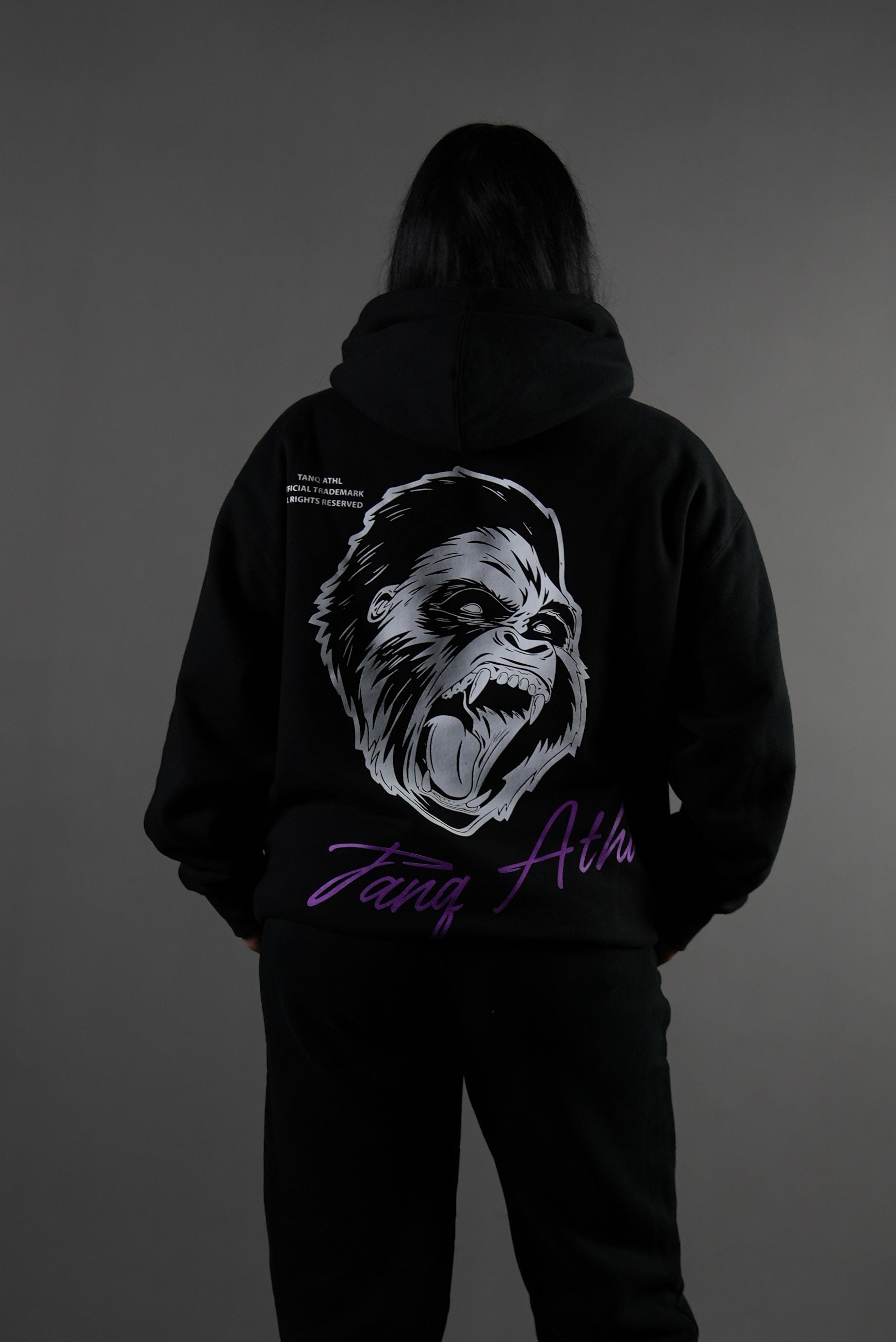 Classic Gorilla Hoodie Black/White/Purple