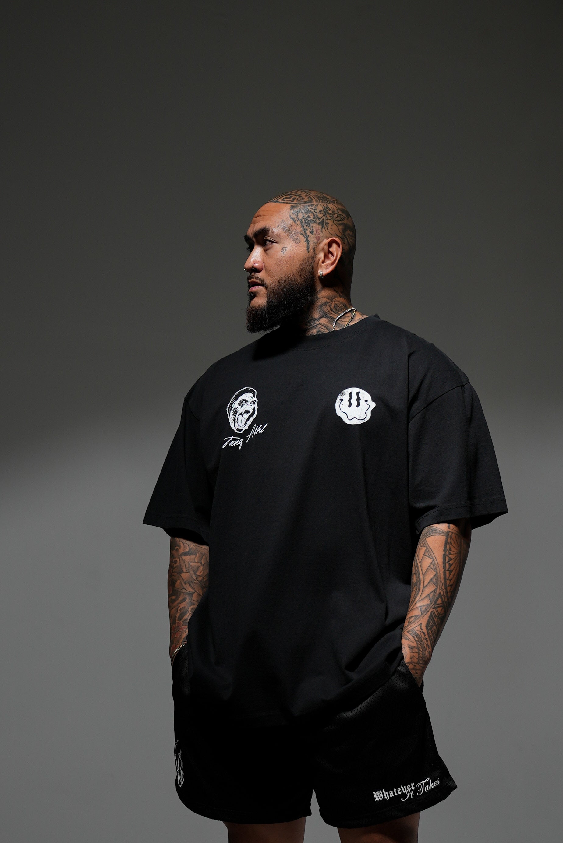 Smile Thru The Pain Tee - Black/Yellow