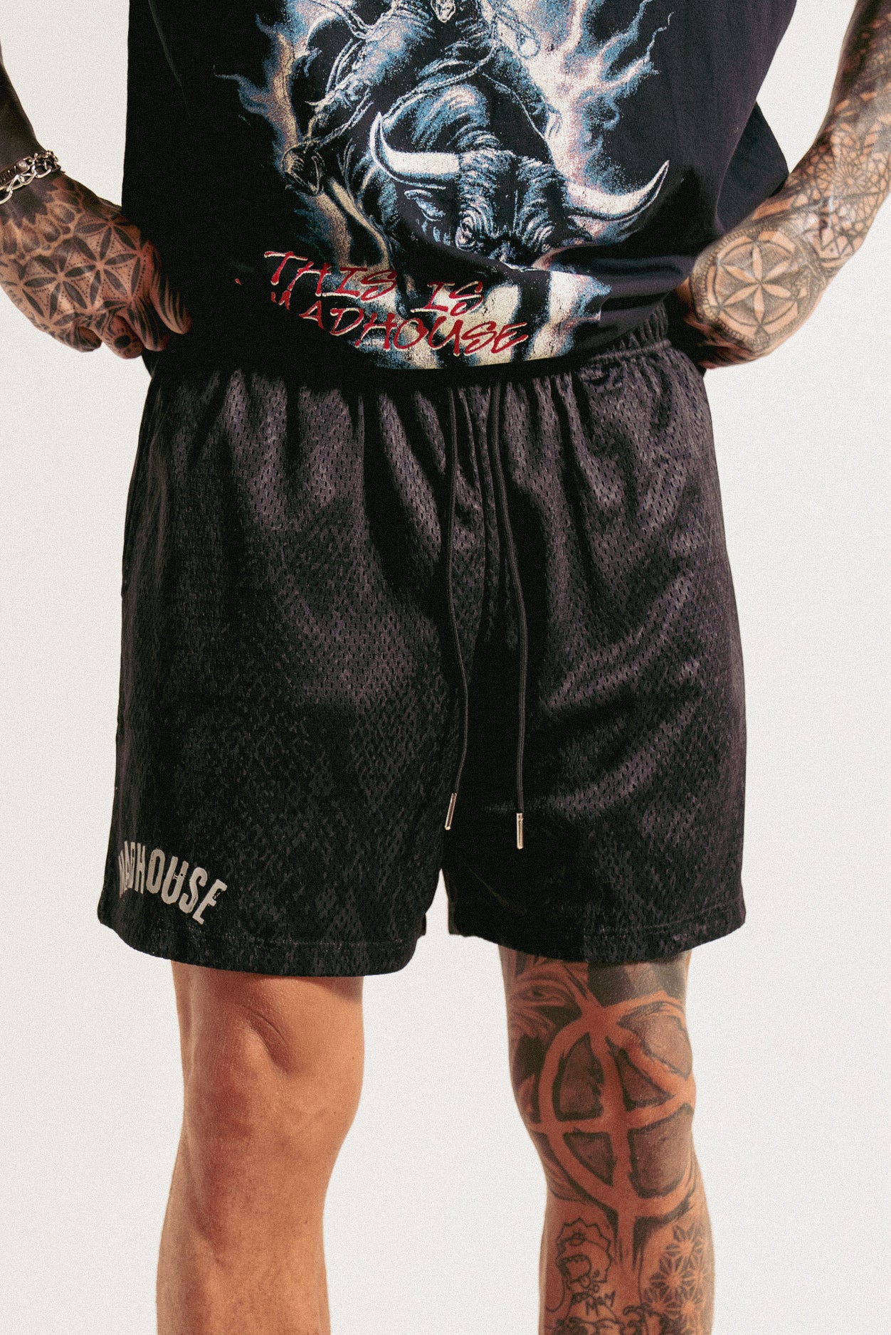 Snake Mesh Shorts Black