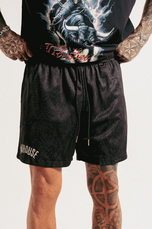 Snake Mesh Shorts Black