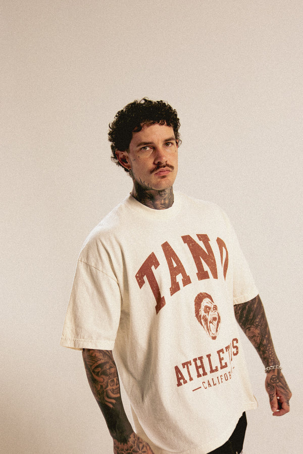 ATHLETICS TEE CREAM/RED