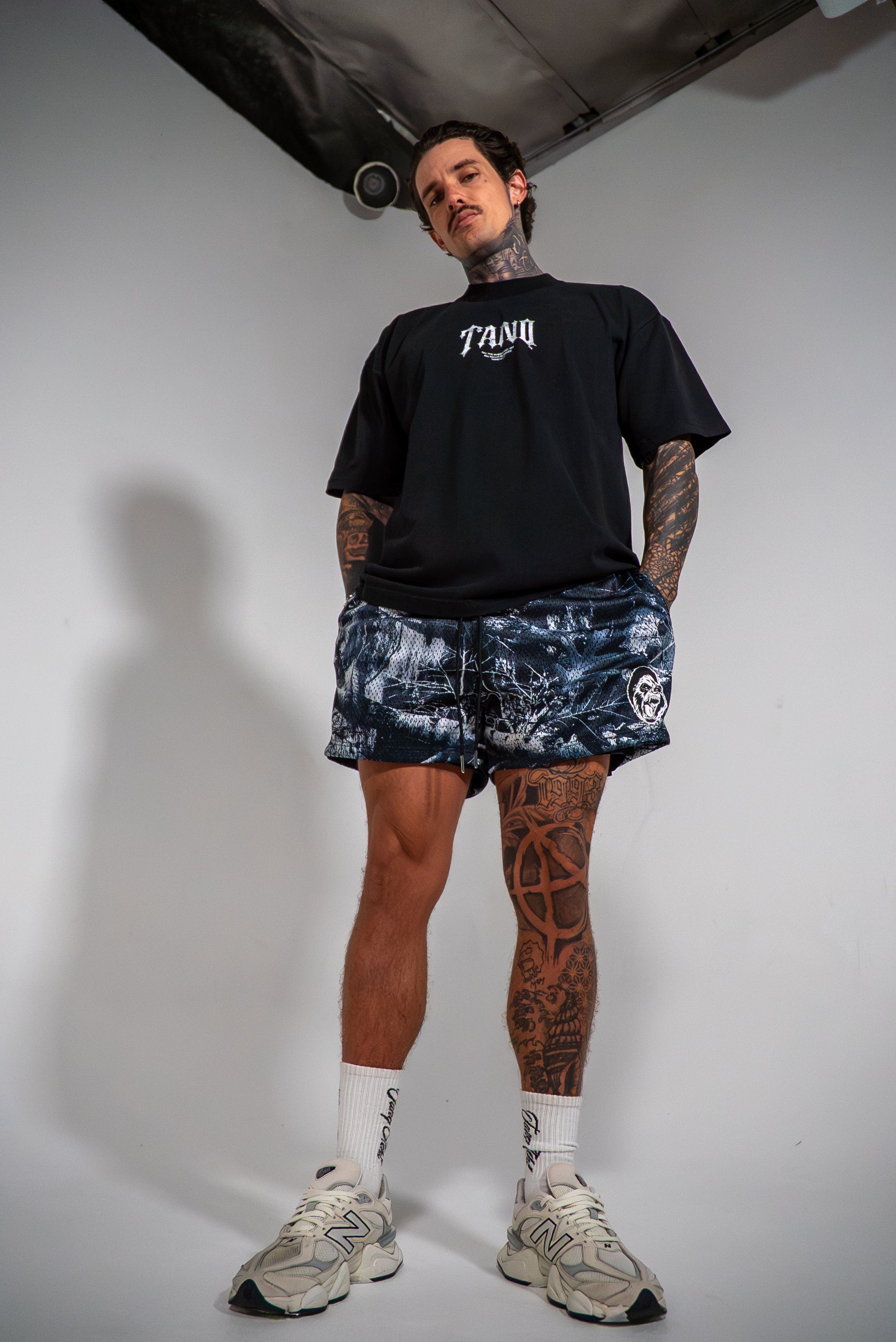 Camo Mesh Shorts Blue/Black/White