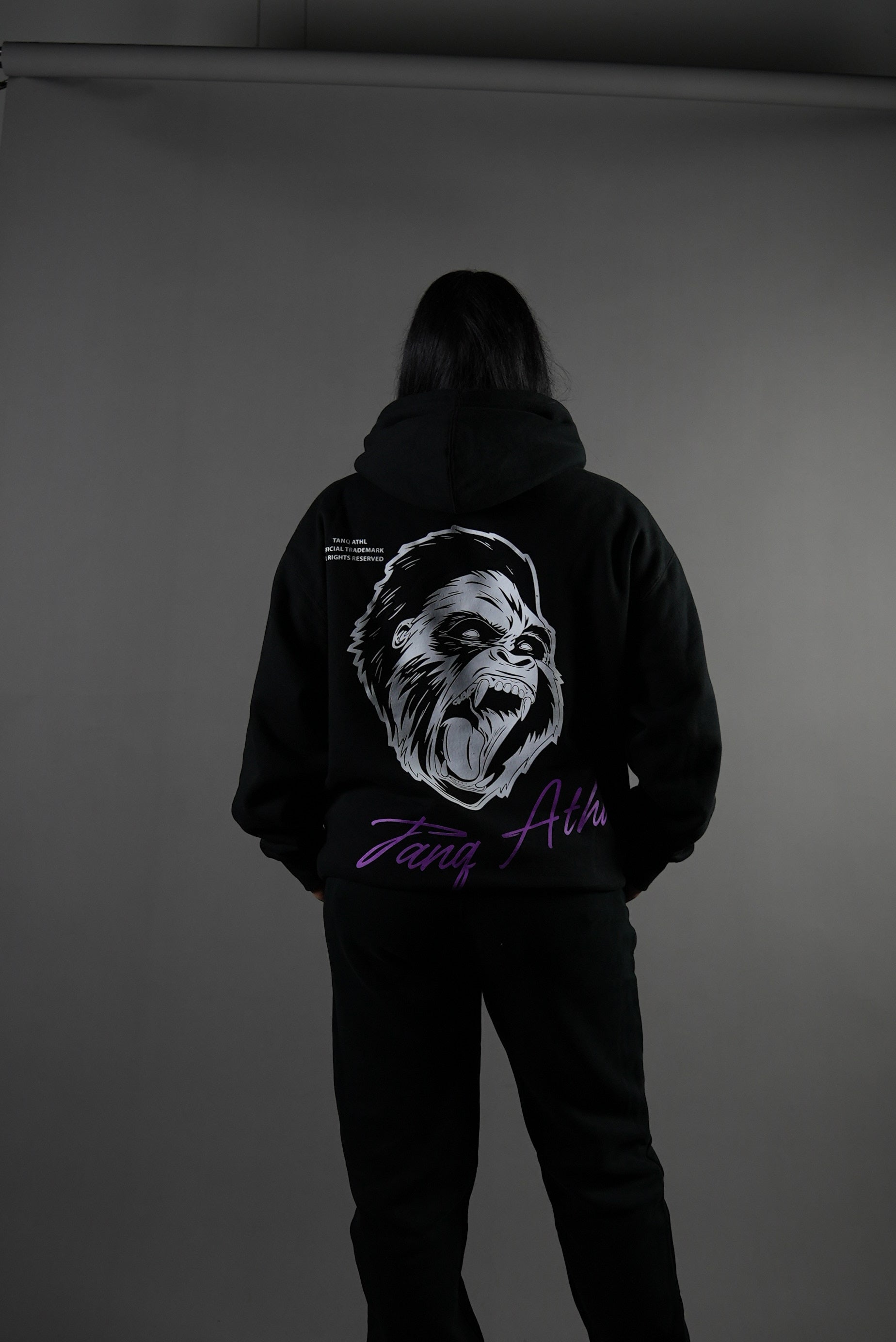 Classic Gorilla Hoodie Black/White/Purple