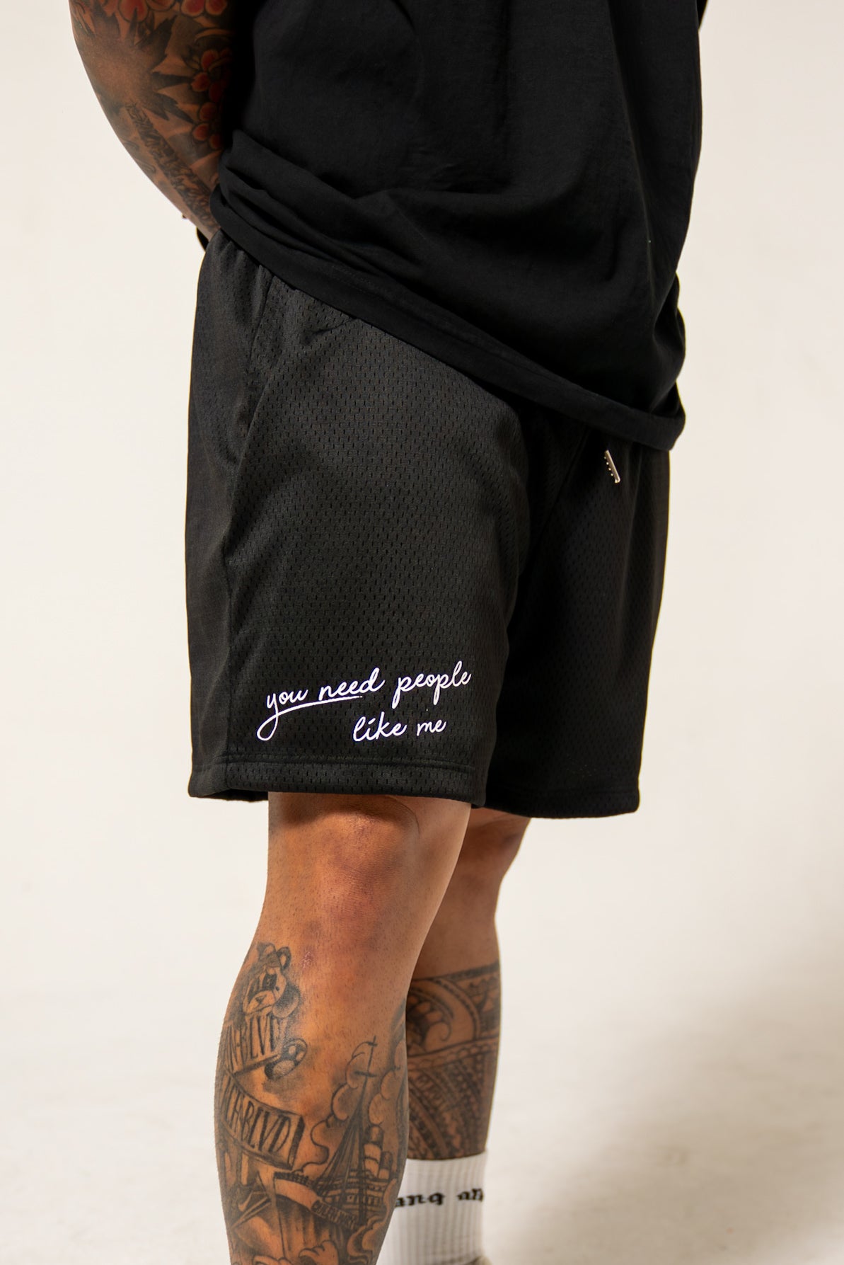 People Like Me Mesh Shorts Black