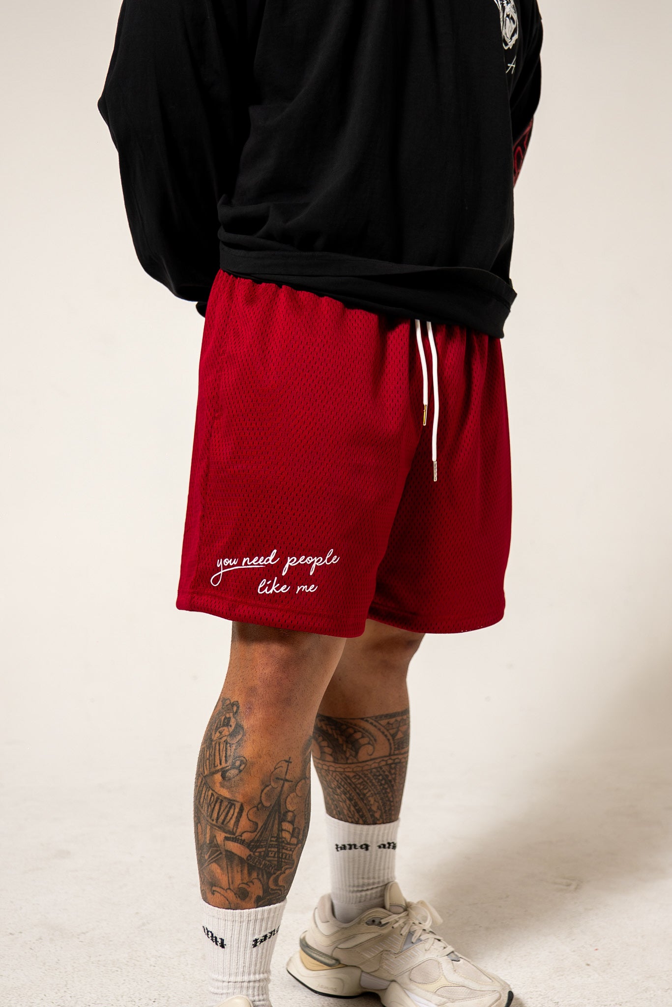 People Like Me Mesh Shorts Red