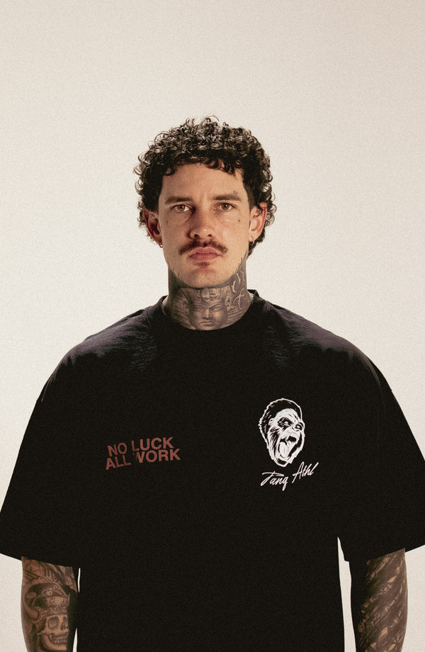 NO LUCK, ALL WORK TEE