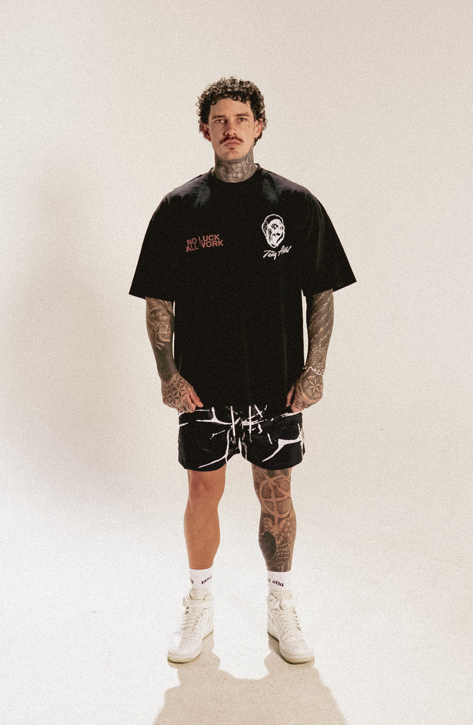 NO LUCK, ALL WORK TEE