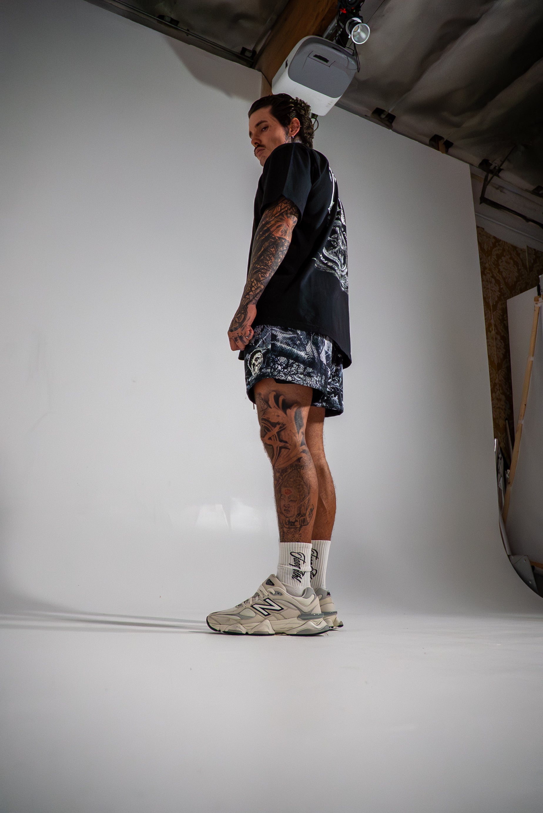 Camo Mesh Shorts Blue/Black/White