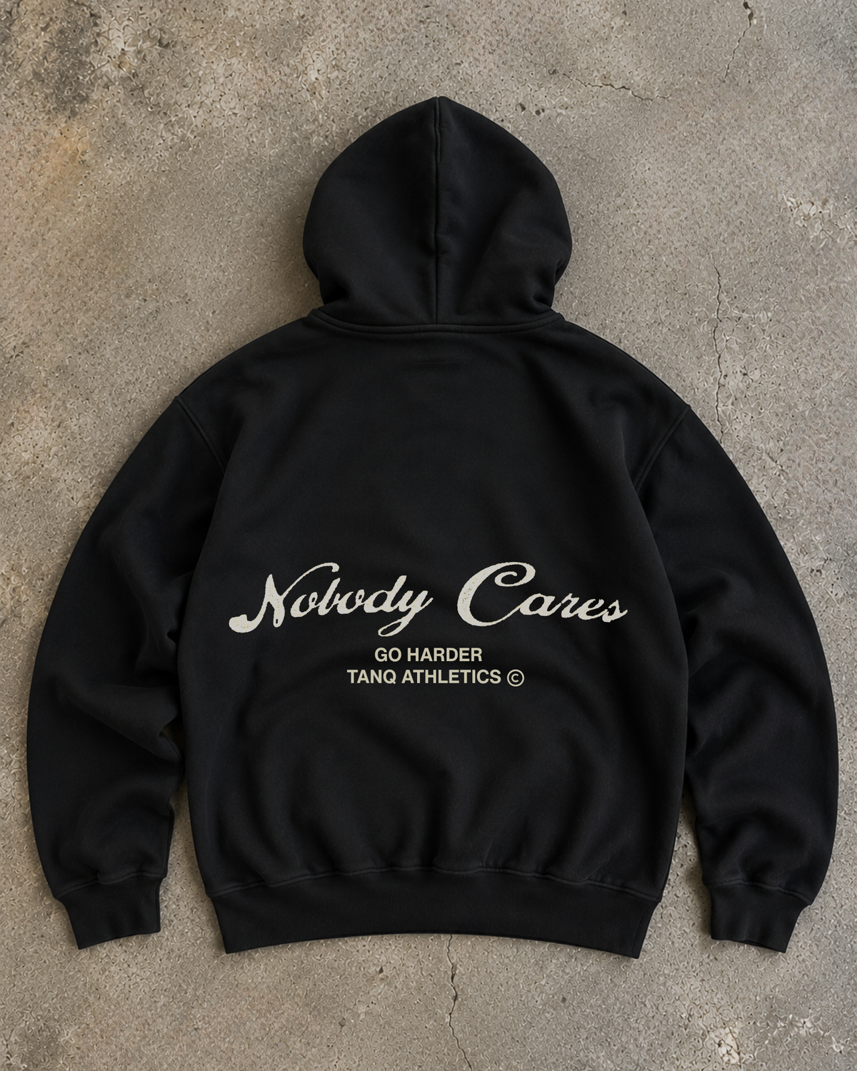 NOBODY CARES ARCH HOODIE BLACK